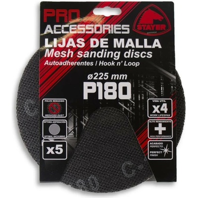 Mřížka brusná k bruskám LP/HP, Ø 225 mm - zrno 80, 5 ks, STAYER