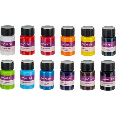 Maaleo 26296 Sada barev na sklo a keramiku 12 × 20 ml – Zboží Dáma