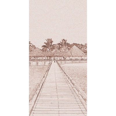 Dimex S-309 vliesová fototapeta na zeď Jetty paint brown rozměry 110 x 220 cm
