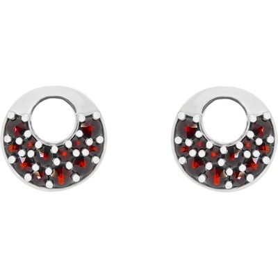 Český granát náušnice stříbrné 131353