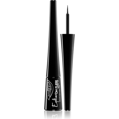 puroBIO Cosmetics On Fleek Brush Tip течни очни линии с четка 3ml