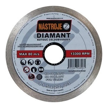 Nástroje cz Kotouč diamantový celoobvodový 115 x 1,6 x 22,2 mm IM-DK-C115