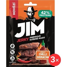 Jim Jerky hovězí s příchutí Chilli Sriracha 3 x 23 g