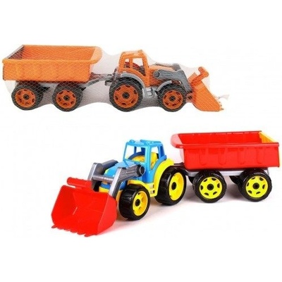 Teddies Traktor/nakladač/bagr s vlekem se lžící plast na volný chod