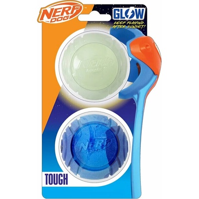 Nerf Dog darčekový set svietiaca loptička Lightning 6,5 a Sonic loptička s vôňou arašidového masla
