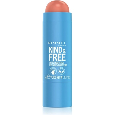 Rimmel Kind & Free мултифункционален грим за очи, устни и лице цвят 002 Peachy Cheeks 5 гр