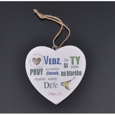 Tabuľka drevená srdce 10cm Prvý človek