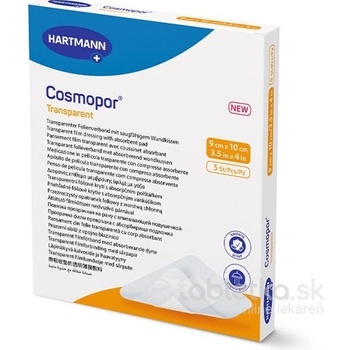 Cosmopor Transparent sterilné fóliové krytie na rany 9 x 10 cm 5 ks