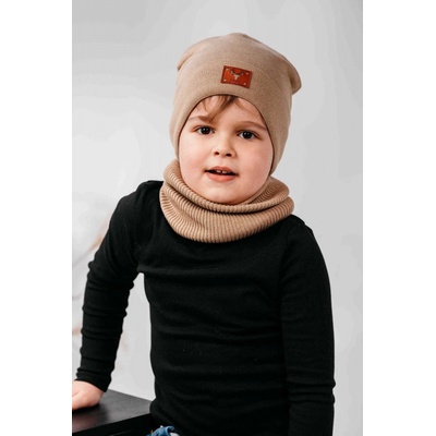 Jamiks Hnedá čiapka s koženým logom Ivo