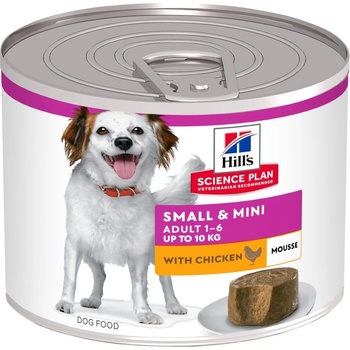 Hill's 12х200г Adult Small & Mini Mousse Hill's Science Plan, консервирана храна за кучета - с пилешко