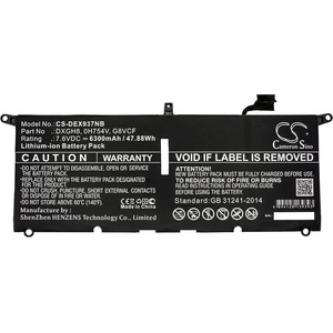 Cameron Sino Батерия за лаптоп DELL XPS 13 2018, XPS 13 9370, 0H754V, DXGH8 LiPo 7.6V 6300mAh CAMERON SINO (CS-DEX937NB) - cybertrade
