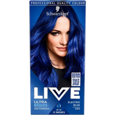 Schwarzkopf Live Ultra Brights or Pastel barva na vlasy 095 Electric Blue