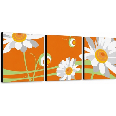 Ručne maľovaný POP Art obraz Flower - 120x40 cm