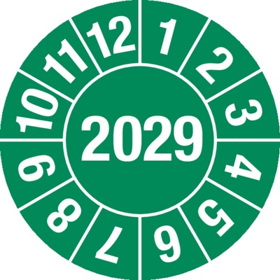 Kontrolná nálepka 2029, zelená, fólia samolepiaca, 15 mm, BJ = 1 x 60 ks
