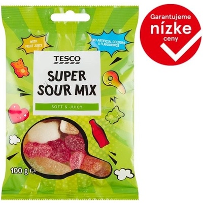 Tesco Candy Carnival Sour rings želé cukríky s ovocnou príchuťou s kyslým cukrovým poťahom 100 g