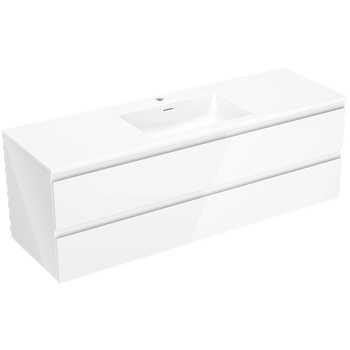 Mexen Orio шкаф за баня 140 см с мивка Otis, 2 чекмеджета, бял гланц (91A10-14047-2-BFF00-W18M00)