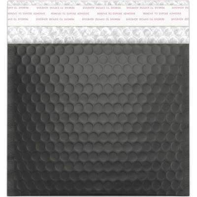 Matné metalické bublinkové obálky - 165 x 165 mm - Černá