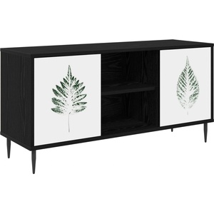 vidaXL ТВ шкаф HANAU 102 x 33 x 51 см Черен дъб Инженерна дървесина (8007065)