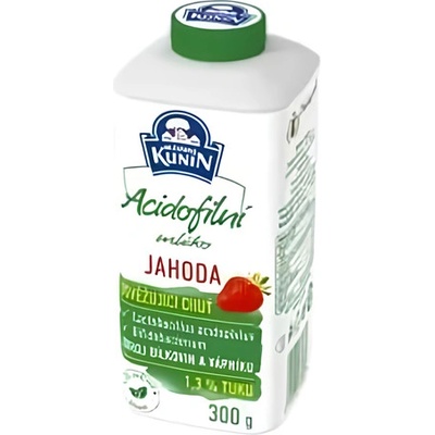 Mlékárna Kunín Mlékarna Kunín Acidofilní mléko jahoda 1,3% 300g