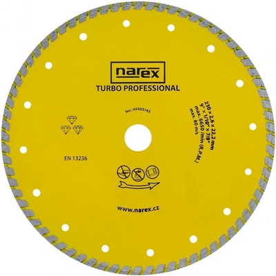 DIA 230 TP Diamantový děl. kotouč pro stavební materiál TURBO PROFESSIONAL Narex 65405145