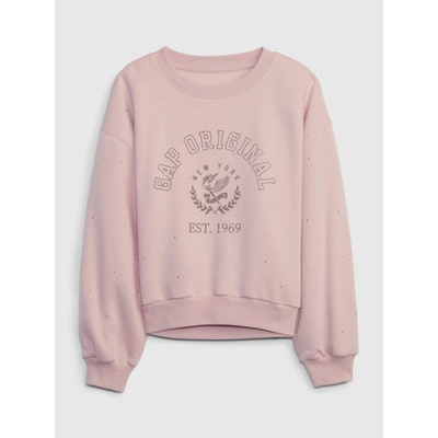 Gap dětská crop mikina s logem růžová