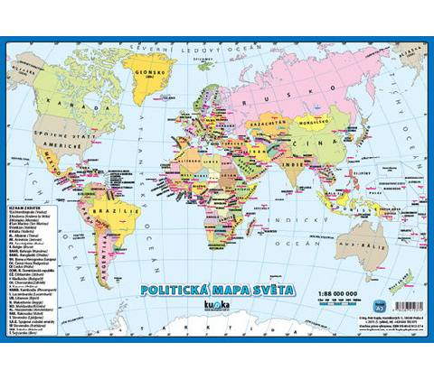 Politická mapa světa A3