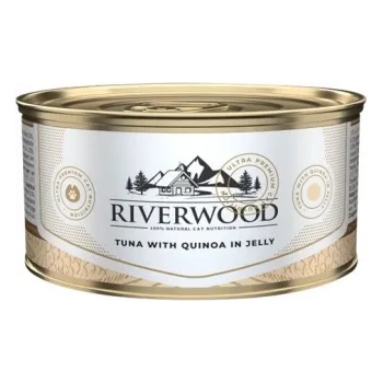 Riverwood - Висококачествена консервирана храна за котки над 1 година, с риба тон с киноа в желе, 85 гр. / 3 броя