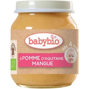 Babybio Био плодово пюре Babybio - Ябълка и манго, 130 g (3288131500799) - ozone