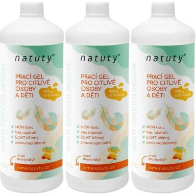Natuty Prací gel pro citlivé osoby a děti 3 x 1 l
