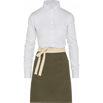 SG Accessories Bistro Ex JASSZ Bistro Kontrastní Bistro zástěra Santorini s předními kapsami zelená olivová