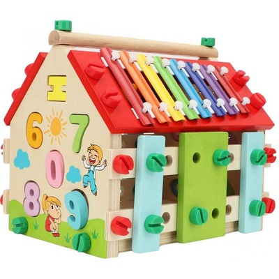 Montessori multifunkční dřevěný domeček Kruzzel 22564 – Zboží Dáma