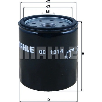Olejový filter MAHLE ORIGINAL OC 1314 (OC1314)