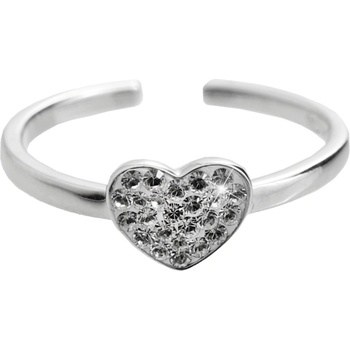 JSB prsten čirý se Swarovski Elements Srdce Krystal 14647