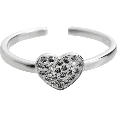 JSB prsten čirý se Swarovski Elements Srdce Krystal 14647