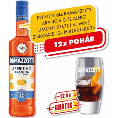 Ramazzotti Arancia Likér 0% 0,7 l (čistá fľaša)