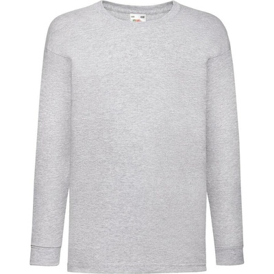 Fruit of the Loom Tričko Valueweight dlouhý rukáv tmavě šedý melír