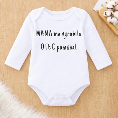 Handel Detské body Mama ma vyrobila otec pomáhal biela