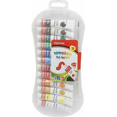 Eurocom Optima temperové barvy 12 x 12 ml v plastové krabičce