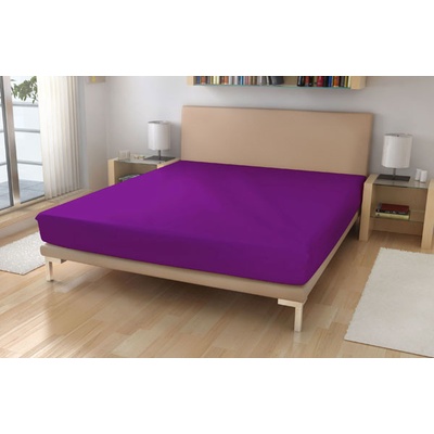 Polášek Jersey plachta bavlna tmavo fialová180x200 155g