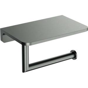 Omnires Modern Project - Държач за тоалетна хартия с рафт, матиран графит MP60511GR (MP60511GR)