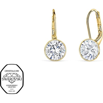 CRYSTalp Pozlátené visiace náušnice s kryštálmi Swarovski Diana 4119.CRY.EG