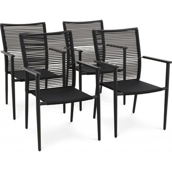 di volio sada 4ks zahradních židlí Codi černé