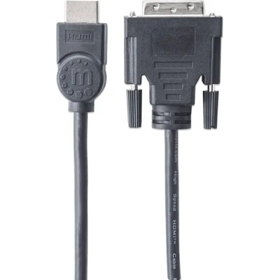 Кабел Manhattan, от HDMI(м) към DVI-D(м), 1.8m, черен