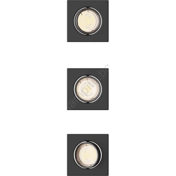 Philips - Комплект от 3 вградени осветителни тела PERIDOT 1xGU10/7W/230V черни (P7281)