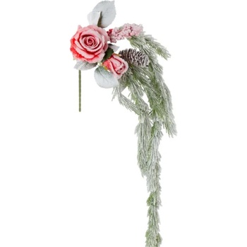 EUROFIRANY Vianočná čečina s ružou 18x85 cm