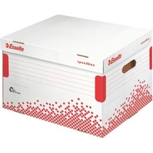 Esselte Archívna krabica Speedbox so sklápacím vekom biela/červená 392 × 301 × 334 mm