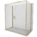 Mexen Exo-S Duo 3S 3-стенна плъзгаща се душ кабина 200 x 85 см, прозрачна, златна (8152-200-085-50-00-3S)