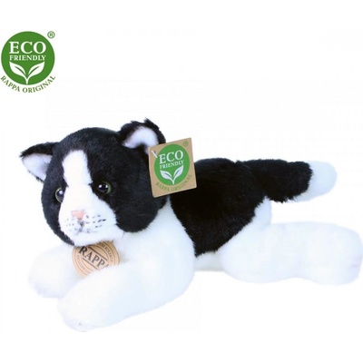 Eco-Friendly Rappa mačka bielo čierna ležiaca 16 cm