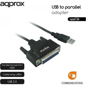 Approx Кабелен конвертор - адаптер от usb2.0 към паралелен порт appc26 (appc26)