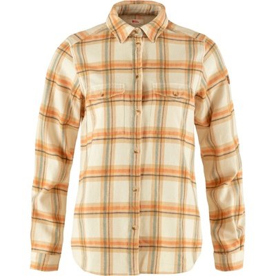 Fjällräven Дамска риза с копчета Fjällräven Women's Övik Heavy Flannel Shirt - Chalk White / Dune Beige (133-1070-0412)